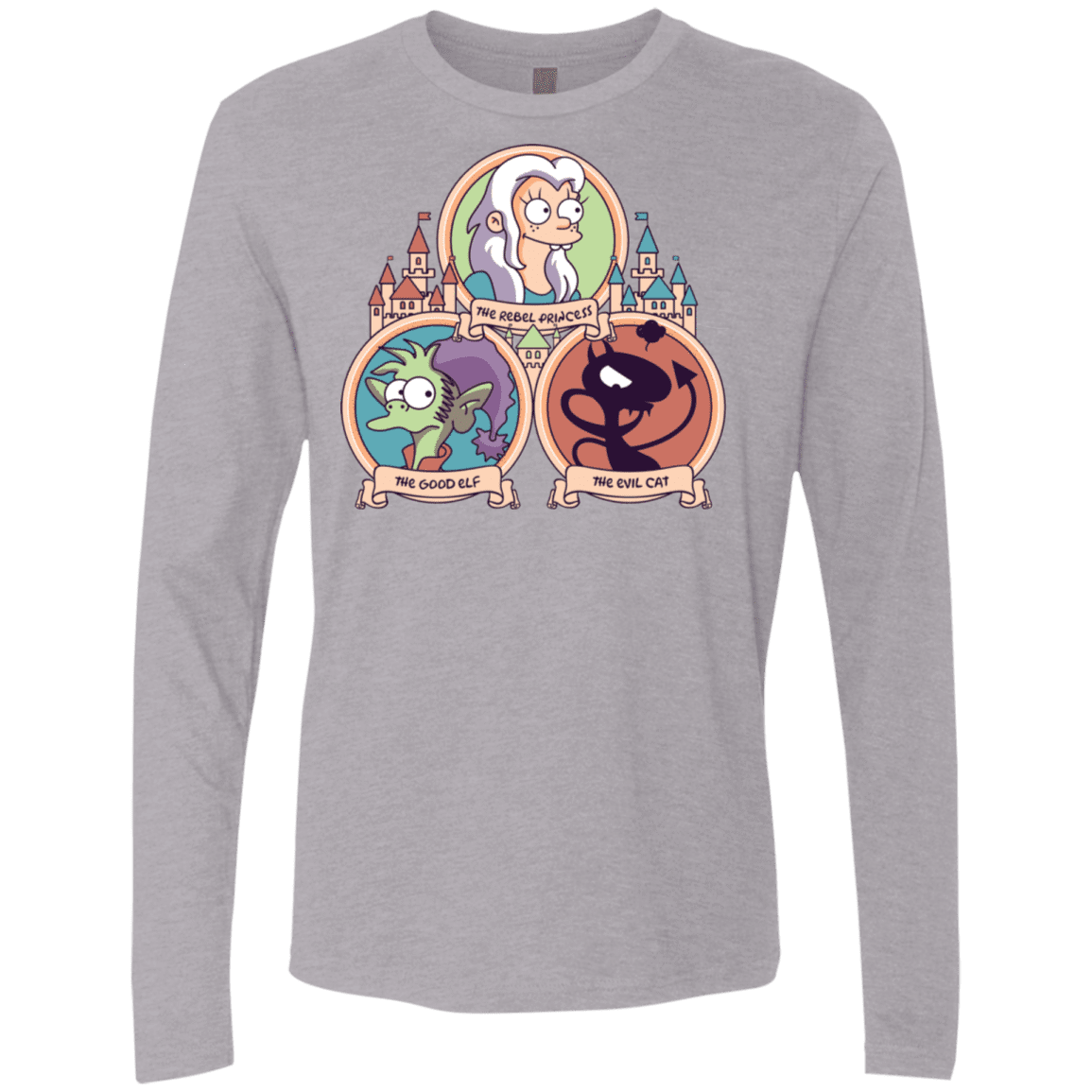 T-Shirts Heather Grey / S The Rebel, the Good and Evil Cat Men's Premium Long Sleeve