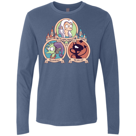 T-Shirts Indigo / S The Rebel, the Good and Evil Cat Men's Premium Long Sleeve