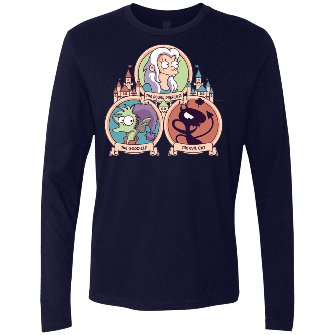 T-Shirts Midnight Navy / S The Rebel, the Good and Evil Cat Men's Premium Long Sleeve