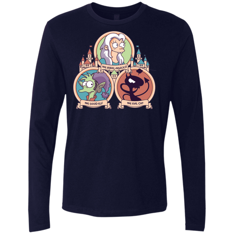 T-Shirts Midnight Navy / S The Rebel, the Good and Evil Cat Men's Premium Long Sleeve