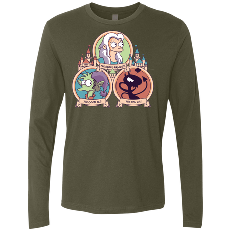 T-Shirts Military Green / S The Rebel, the Good and Evil Cat Men's Premium Long Sleeve