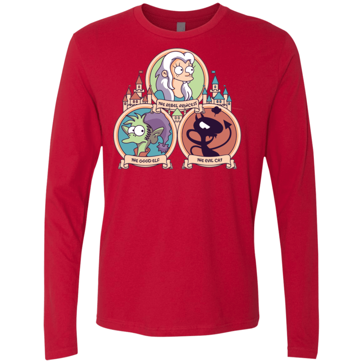 T-Shirts Red / S The Rebel, the Good and Evil Cat Men's Premium Long Sleeve
