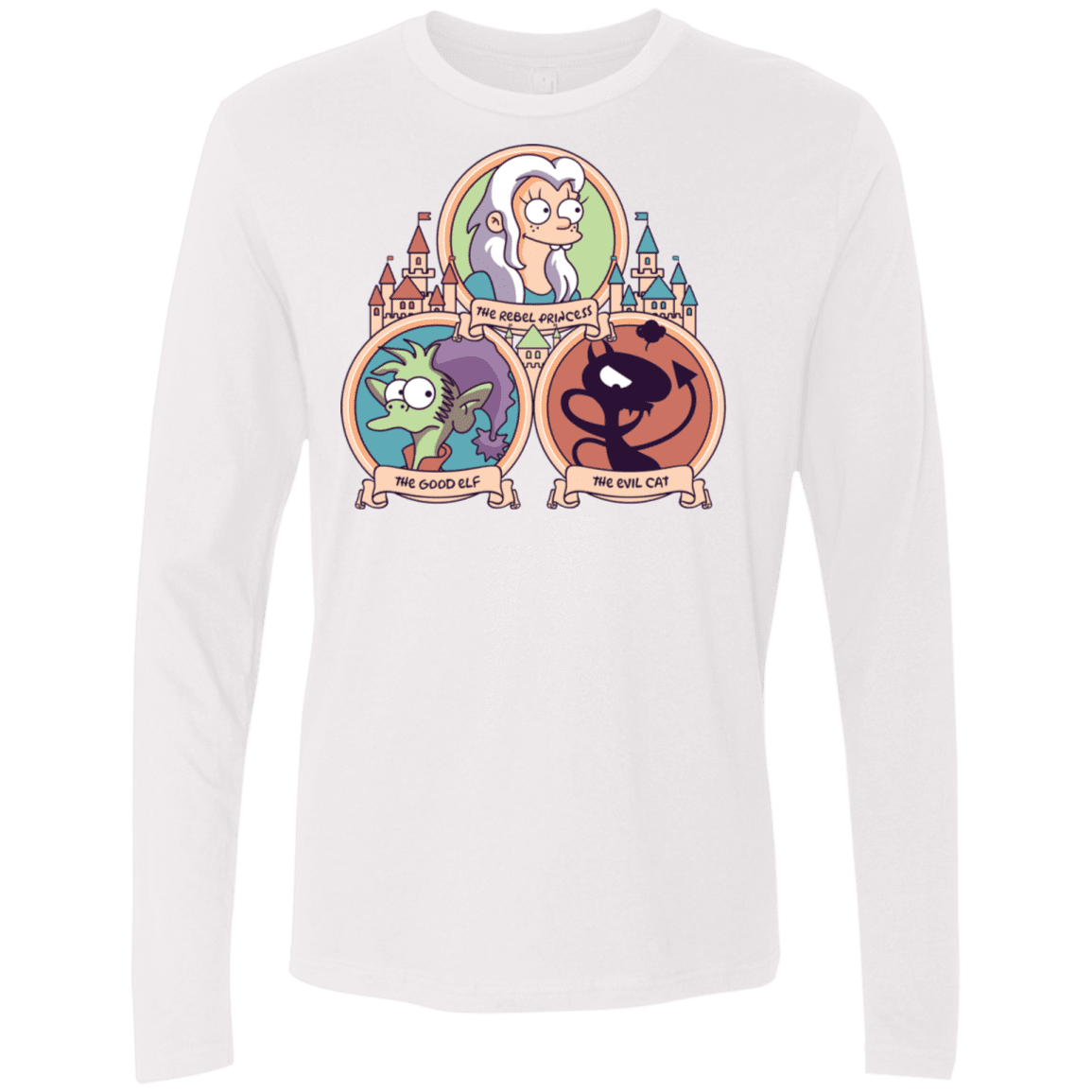 T-Shirts White / S The Rebel, the Good and Evil Cat Men's Premium Long Sleeve