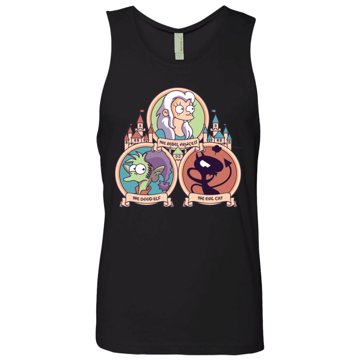 T-Shirts Black / S The Rebel, the Good and Evil Cat Men's Premium Tank Top