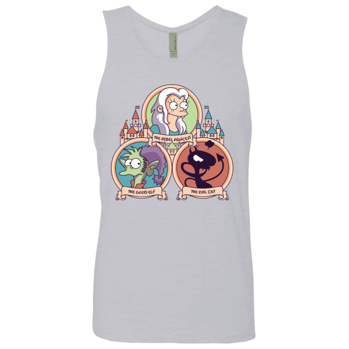 T-Shirts Heather Grey / S The Rebel, the Good and Evil Cat Men's Premium Tank Top