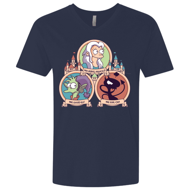 T-Shirts Midnight Navy / X-Small The Rebel, the Good and Evil Cat Men's Premium V-Neck