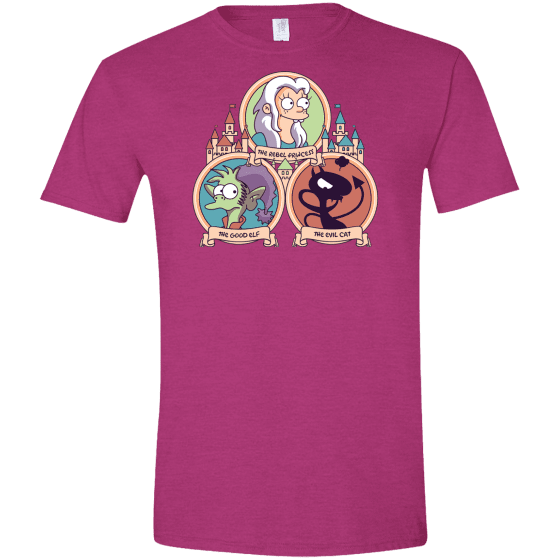 T-Shirts Antique Heliconia / S The Rebel, the Good and Evil Cat Men's Semi-Fitted Softstyle