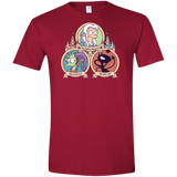 T-Shirts Cardinal Red / S The Rebel, the Good and Evil Cat Men's Semi-Fitted Softstyle