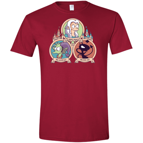 T-Shirts Cardinal Red / S The Rebel, the Good and Evil Cat Men's Semi-Fitted Softstyle