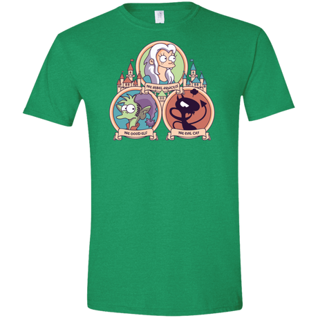 T-Shirts Heather Irish Green / M The Rebel, the Good and Evil Cat Men's Semi-Fitted Softstyle