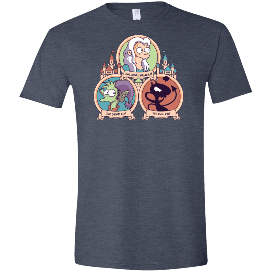 T-Shirts Heather Navy / S The Rebel, the Good and Evil Cat Men's Semi-Fitted Softstyle