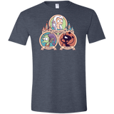 T-Shirts Heather Navy / S The Rebel, the Good and Evil Cat Men's Semi-Fitted Softstyle