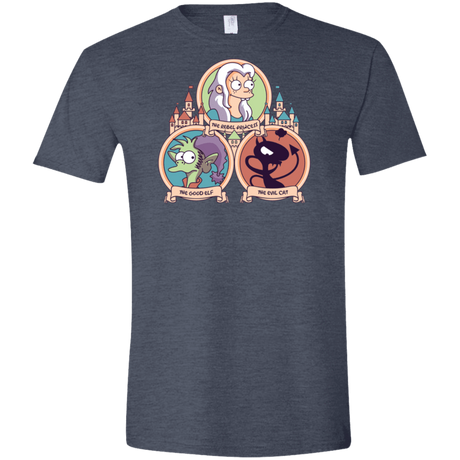 T-Shirts Heather Navy / S The Rebel, the Good and Evil Cat Men's Semi-Fitted Softstyle