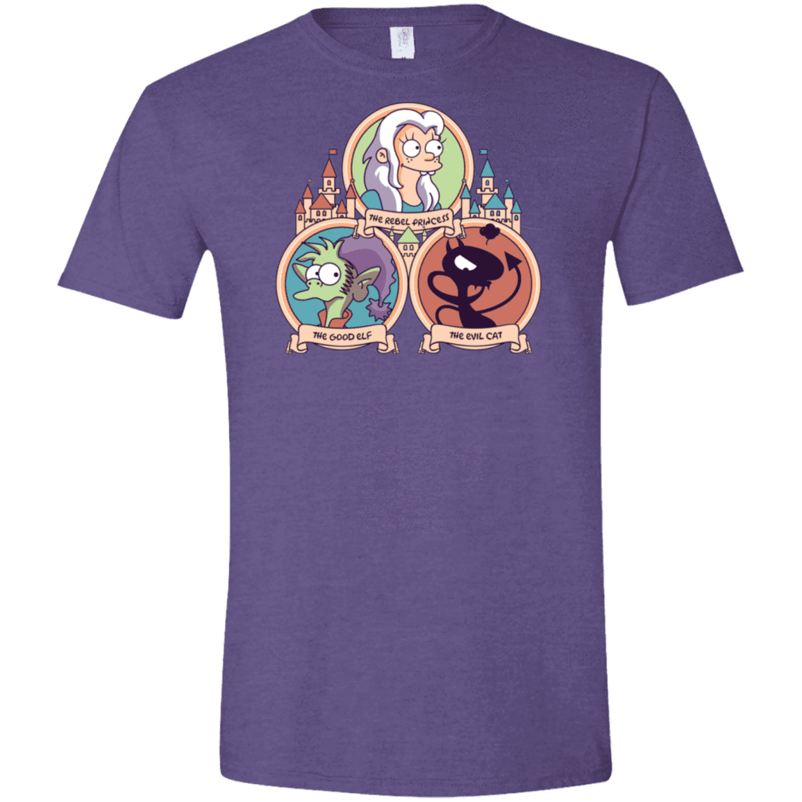 T-Shirts Heather Purple / S The Rebel, the Good and Evil Cat Men's Semi-Fitted Softstyle