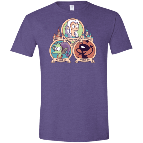 T-Shirts Heather Purple / S The Rebel, the Good and Evil Cat Men's Semi-Fitted Softstyle