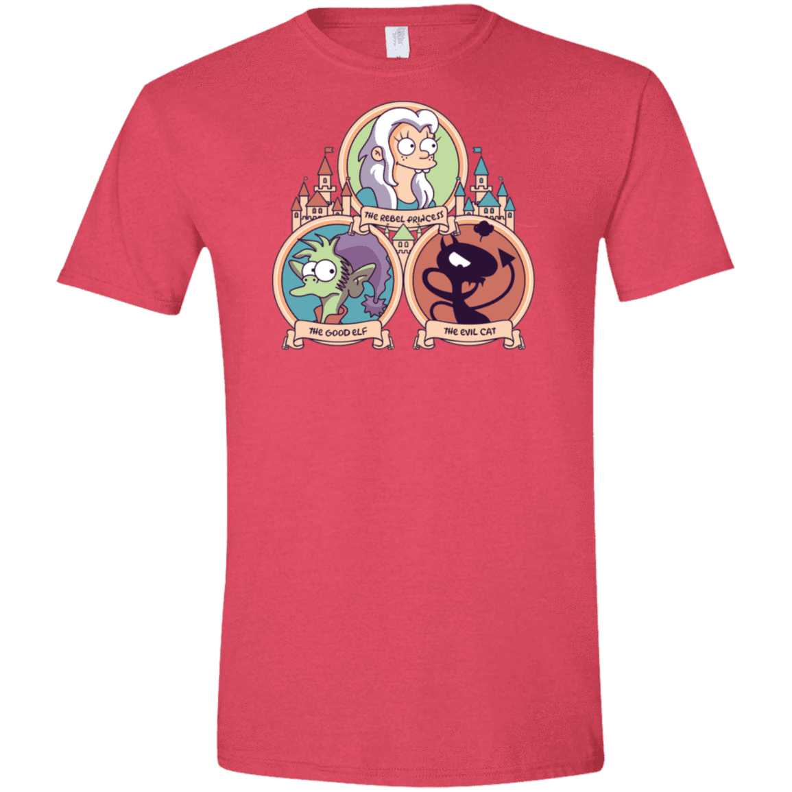 T-Shirts Heather Red / S The Rebel, the Good and Evil Cat Men's Semi-Fitted Softstyle