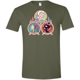 T-Shirts Military Green / S The Rebel, the Good and Evil Cat Men's Semi-Fitted Softstyle