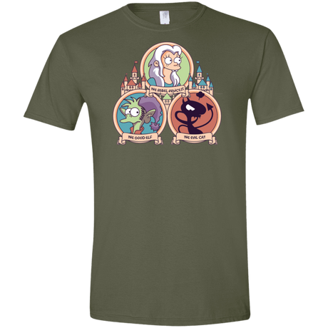 T-Shirts Military Green / S The Rebel, the Good and Evil Cat Men's Semi-Fitted Softstyle