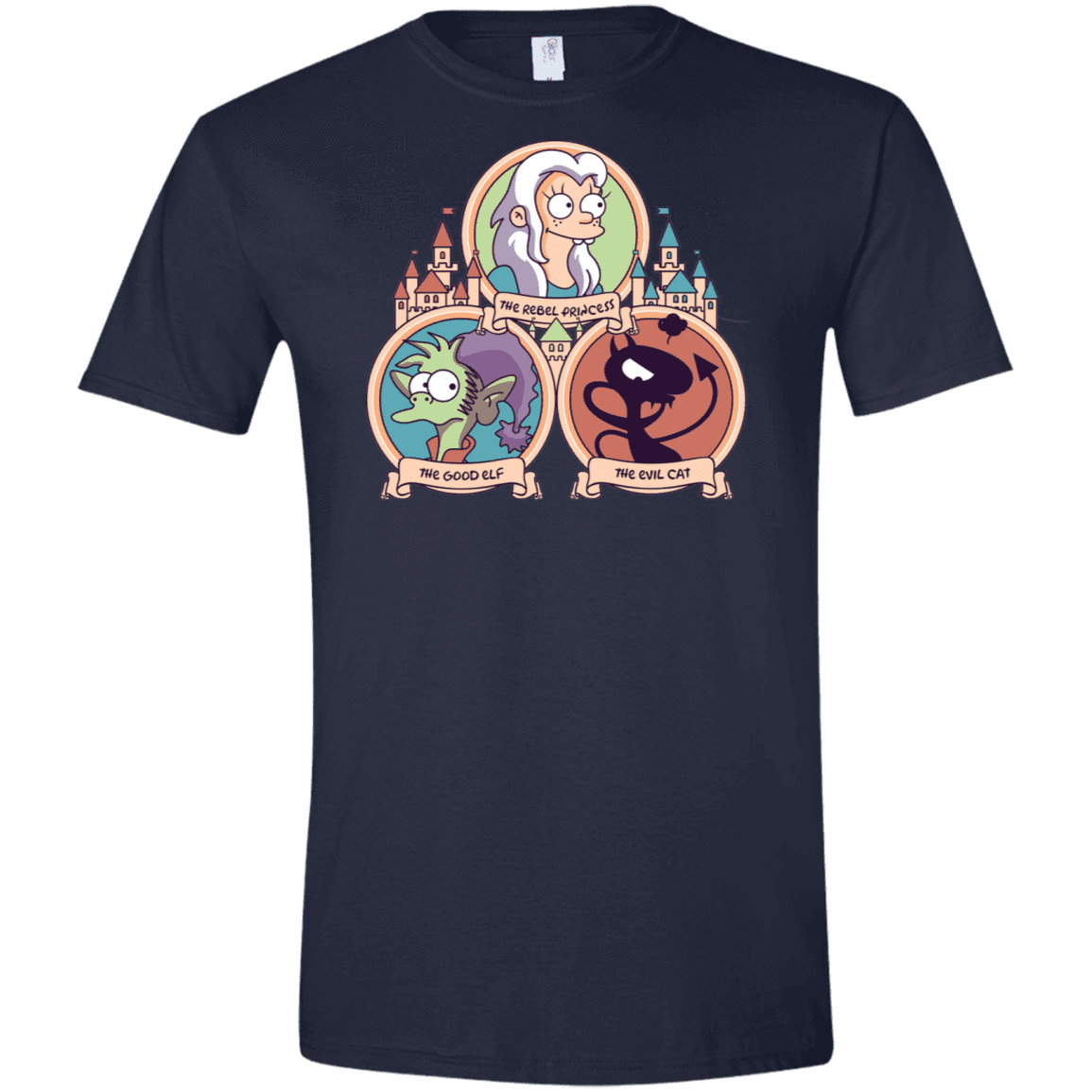 T-Shirts Navy / X-Small The Rebel, the Good and Evil Cat Men's Semi-Fitted Softstyle