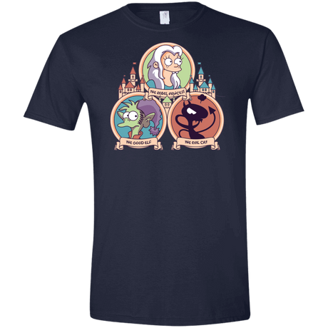 T-Shirts Navy / X-Small The Rebel, the Good and Evil Cat Men's Semi-Fitted Softstyle