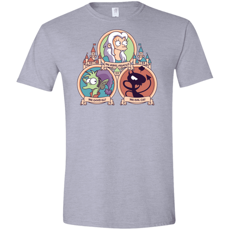 T-Shirts Sport Grey / X-Small The Rebel, the Good and Evil Cat Men's Semi-Fitted Softstyle