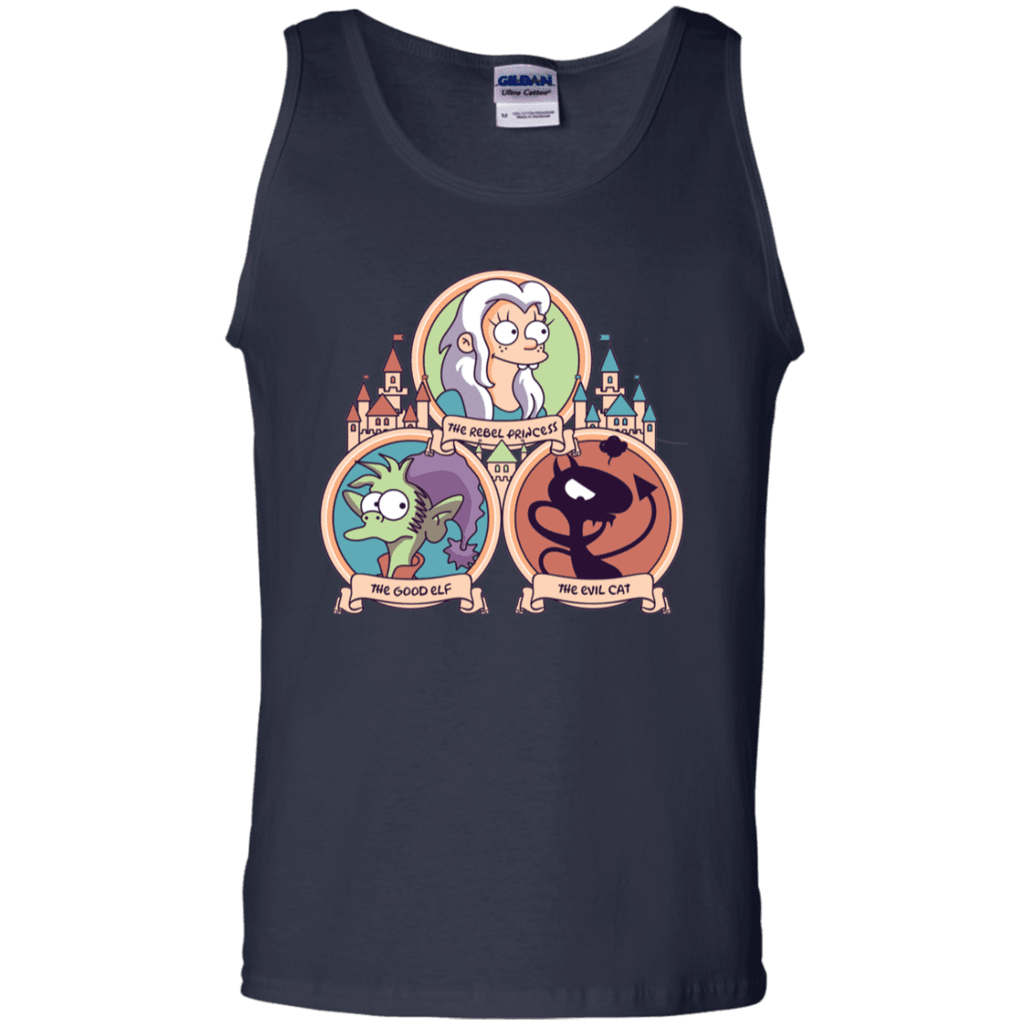 T-Shirts Navy / S The Rebel, the Good and Evil Cat Men's Tank Top