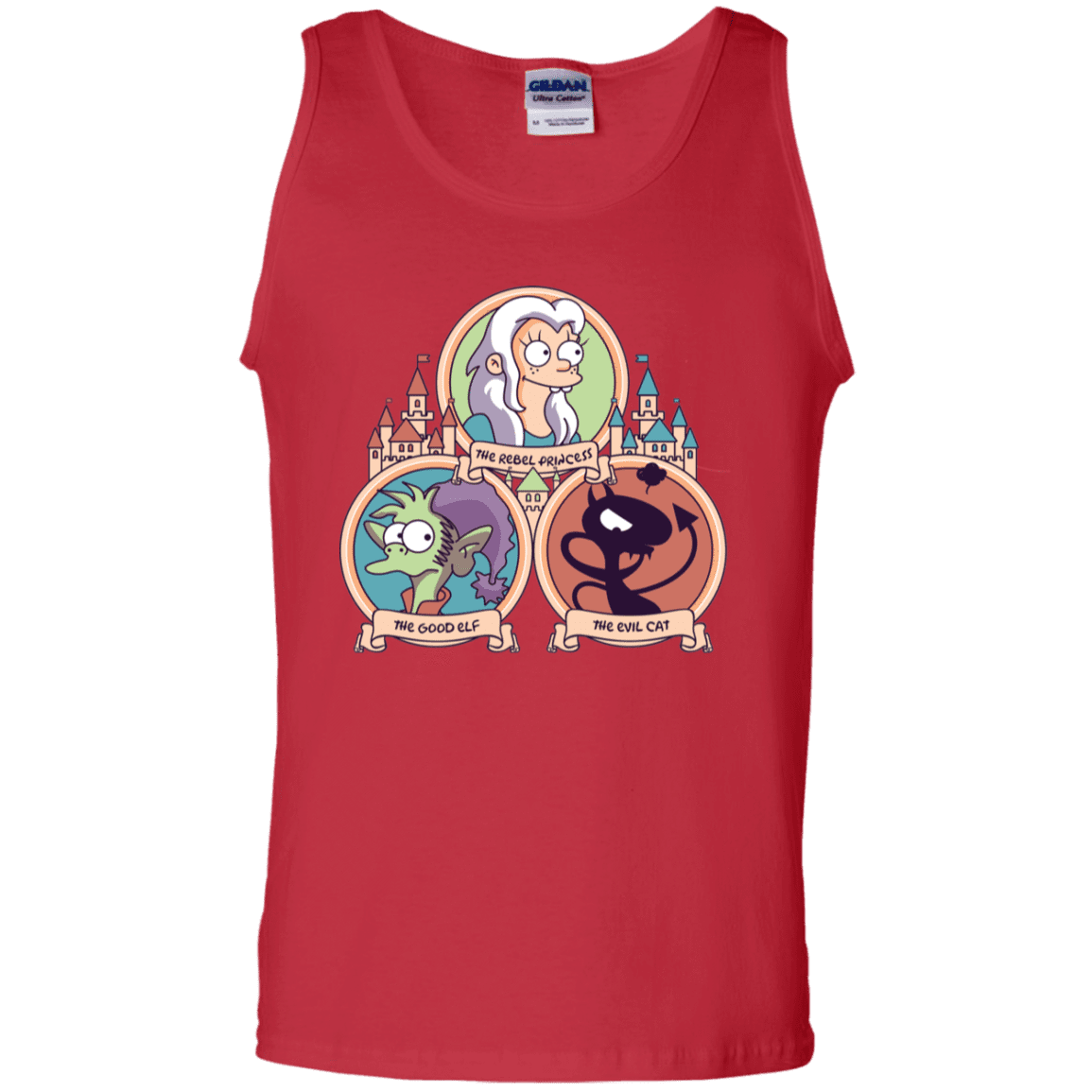 T-Shirts Red / S The Rebel, the Good and Evil Cat Men's Tank Top