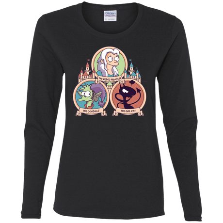 T-Shirts Black / S The Rebel, the Good and Evil Cat Women's Long Sleeve T-Shirt