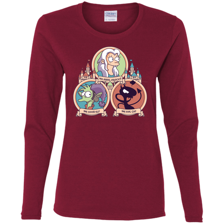 T-Shirts Cardinal / S The Rebel, the Good and Evil Cat Women's Long Sleeve T-Shirt