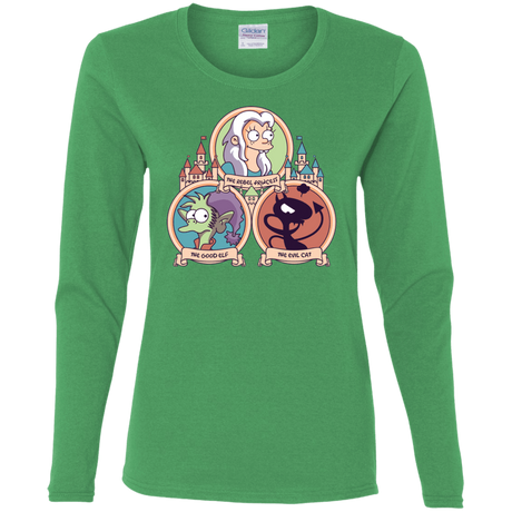 T-Shirts Irish Green / S The Rebel, the Good and Evil Cat Women's Long Sleeve T-Shirt