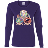 T-Shirts Purple / S The Rebel, the Good and Evil Cat Women's Long Sleeve T-Shirt