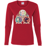 T-Shirts Red / S The Rebel, the Good and Evil Cat Women's Long Sleeve T-Shirt