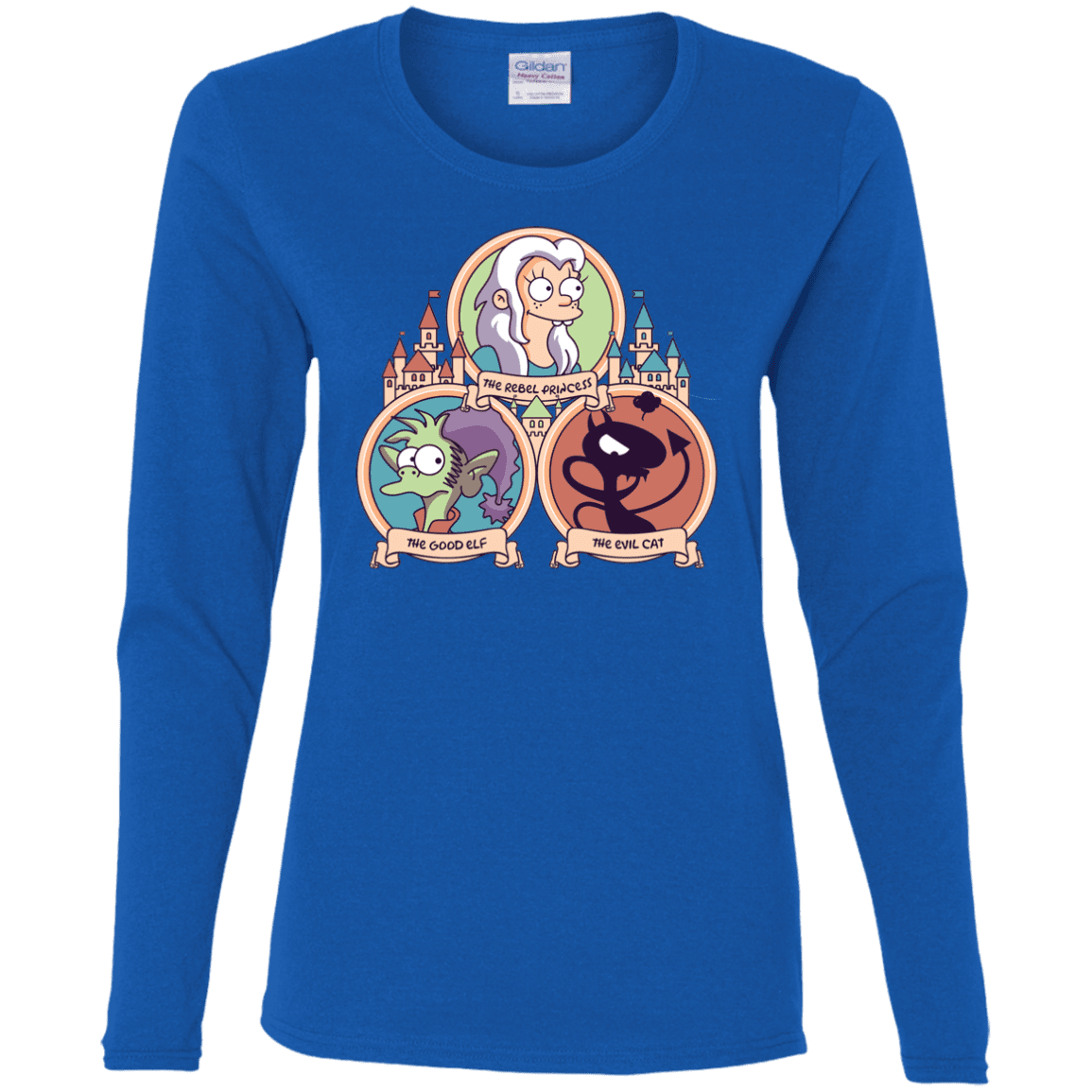 T-Shirts Royal / S The Rebel, the Good and Evil Cat Women's Long Sleeve T-Shirt