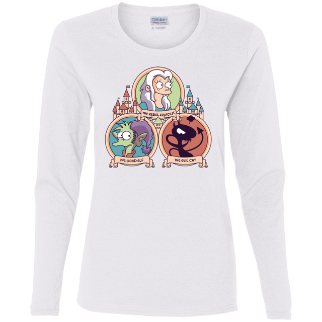 T-Shirts White / S The Rebel, the Good and Evil Cat Women's Long Sleeve T-Shirt