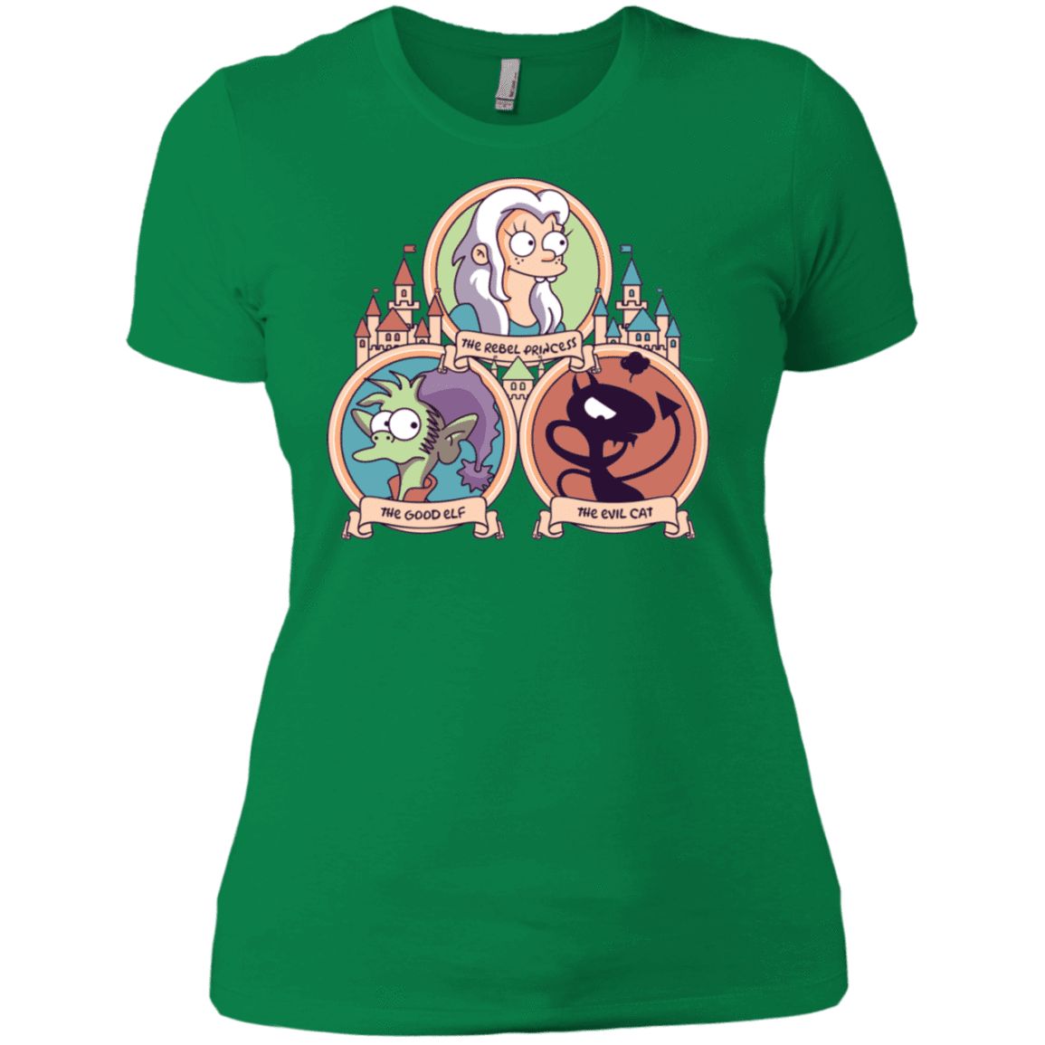 T-Shirts Kelly Green / X-Small The Rebel, the Good and Evil Cat Women's Premium T-Shirt