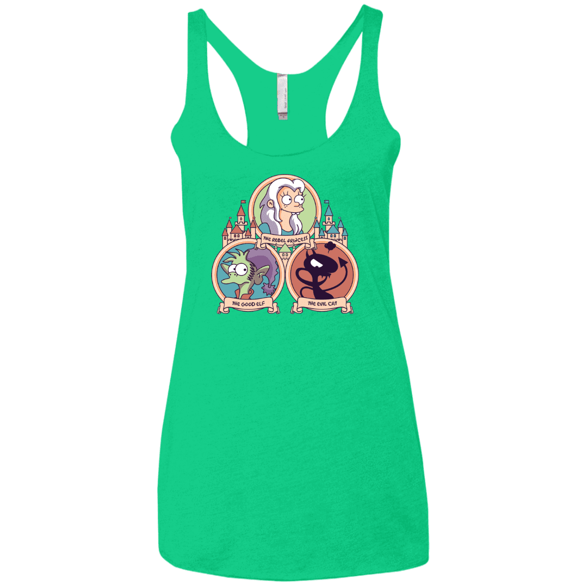 T-Shirts Envy / X-Small The Rebel, the Good and Evil Cat Women's Triblend Racerback Tank