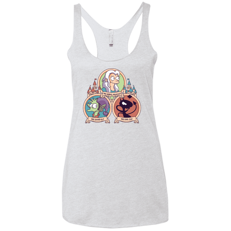 T-Shirts Heather White / X-Small The Rebel, the Good and Evil Cat Women's Triblend Racerback Tank