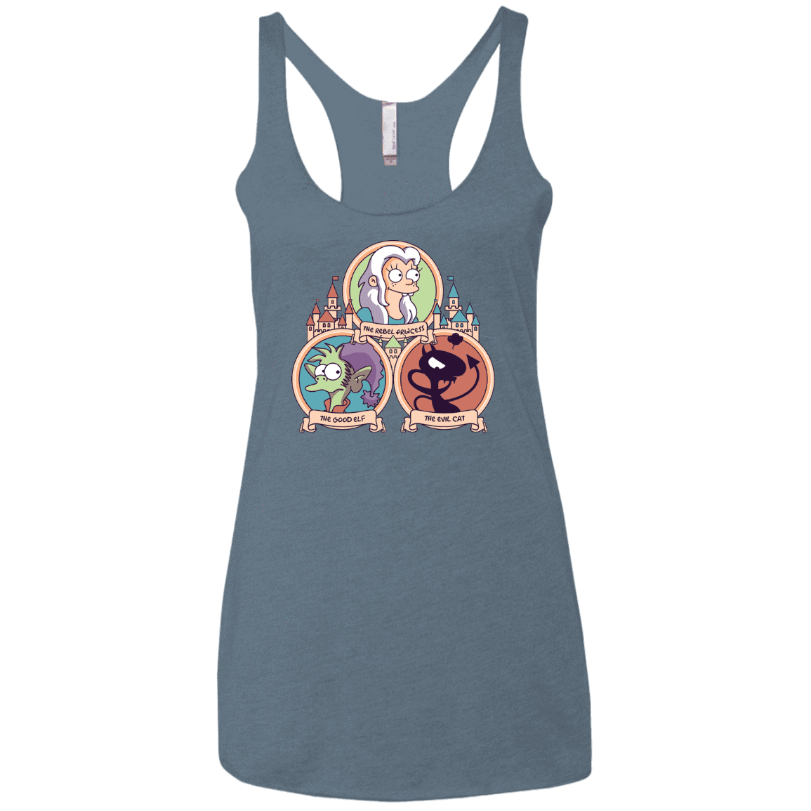T-Shirts Indigo / X-Small The Rebel, the Good and Evil Cat Women's Triblend Racerback Tank
