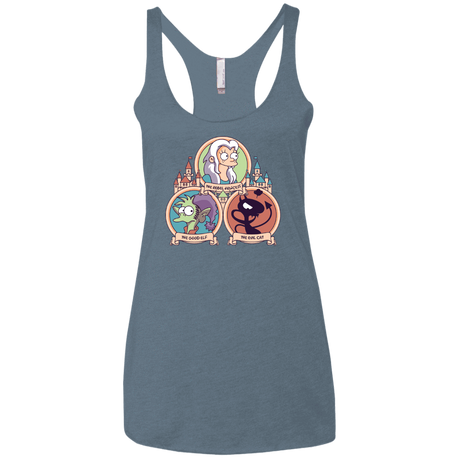 T-Shirts Indigo / X-Small The Rebel, the Good and Evil Cat Women's Triblend Racerback Tank