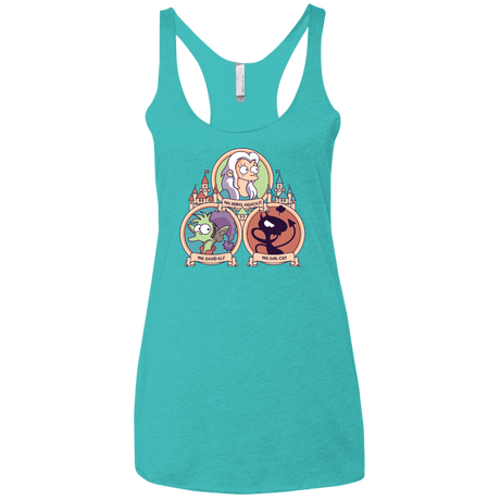 T-Shirts Tahiti Blue / X-Small The Rebel, the Good and Evil Cat Women's Triblend Racerback Tank
