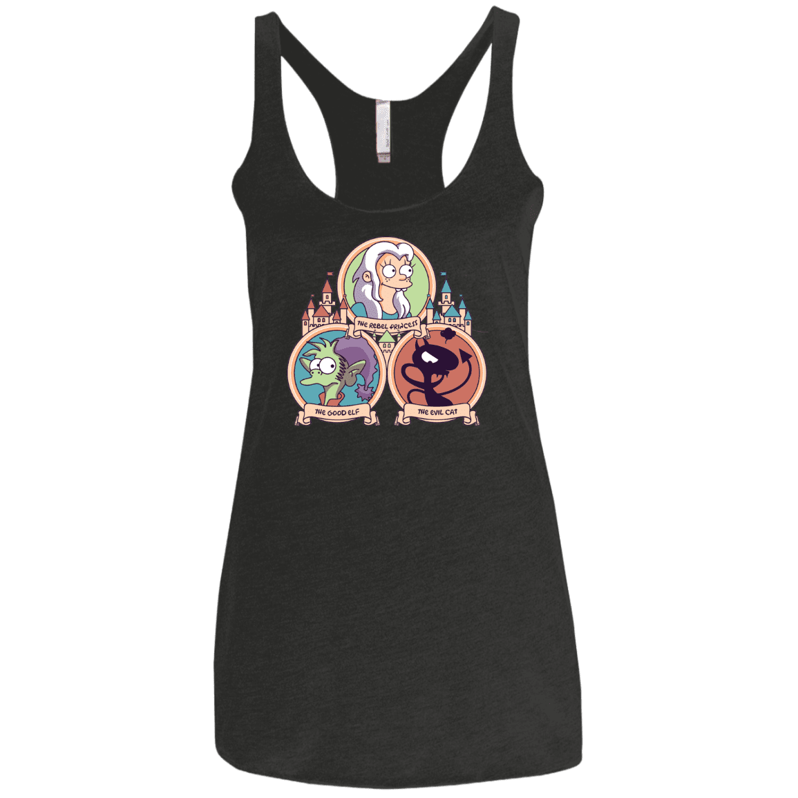 T-Shirts Vintage Black / X-Small The Rebel, the Good and Evil Cat Women's Triblend Racerback Tank