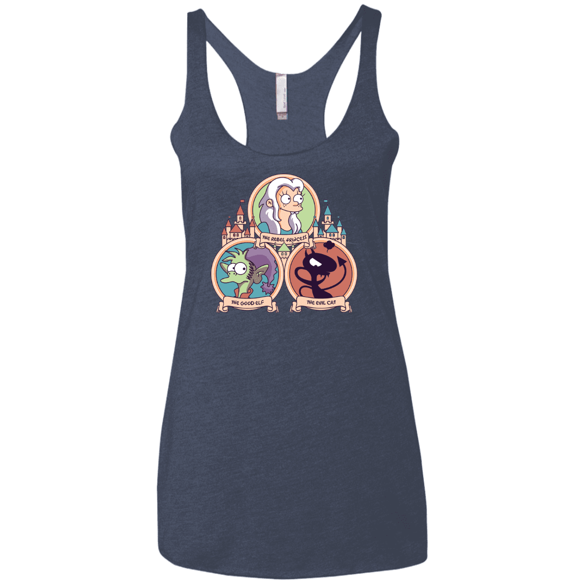 T-Shirts Vintage Navy / X-Small The Rebel, the Good and Evil Cat Women's Triblend Racerback Tank