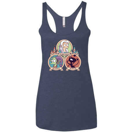 T-Shirts Vintage Navy / X-Small The Rebel, the Good and Evil Cat Women's Triblend Racerback Tank