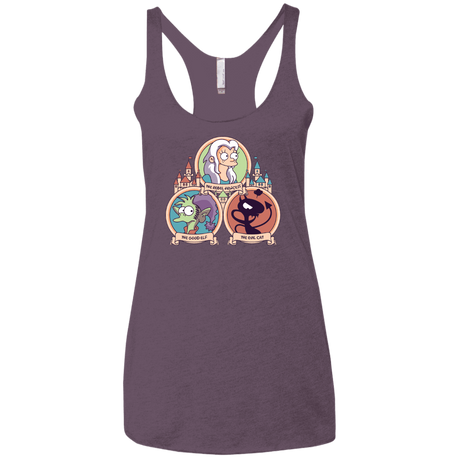 T-Shirts Vintage Purple / X-Small The Rebel, the Good and Evil Cat Women's Triblend Racerback Tank
