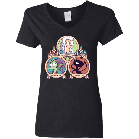 T-Shirts Black / S The Rebel, the Good and Evil Cat Women's V-Neck T-Shirt