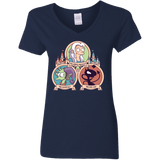 T-Shirts Navy / S The Rebel, the Good and Evil Cat Women's V-Neck T-Shirt