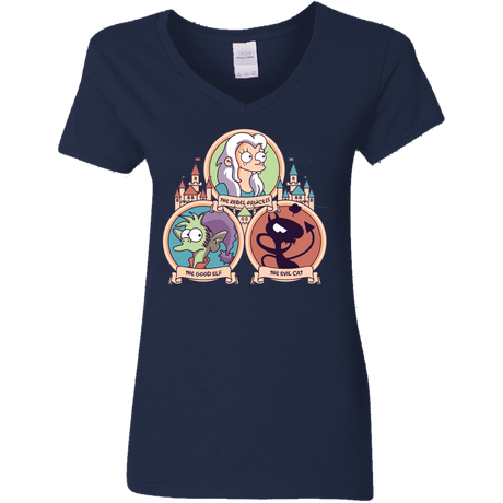 T-Shirts Navy / S The Rebel, the Good and Evil Cat Women's V-Neck T-Shirt