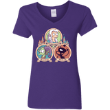 T-Shirts Purple / S The Rebel, the Good and Evil Cat Women's V-Neck T-Shirt