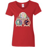 T-Shirts Red / S The Rebel, the Good and Evil Cat Women's V-Neck T-Shirt