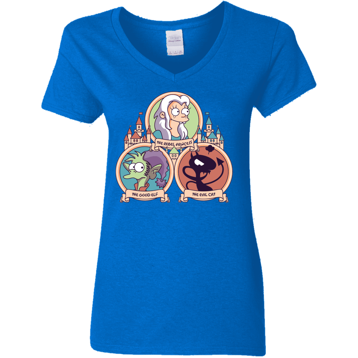 T-Shirts Royal / S The Rebel, the Good and Evil Cat Women's V-Neck T-Shirt